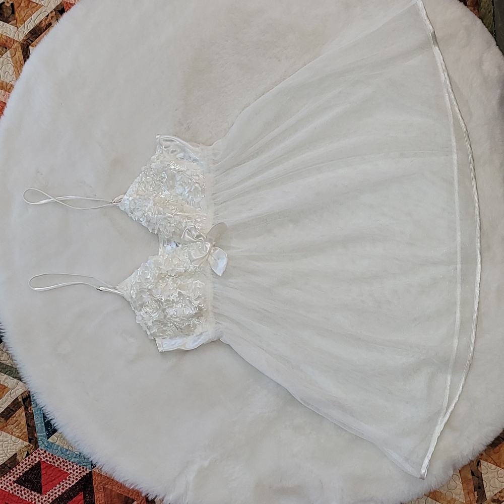 Flora Nikrooz Lace Floral Bust White Sheer Wedding Sexy Lingere Babydoll